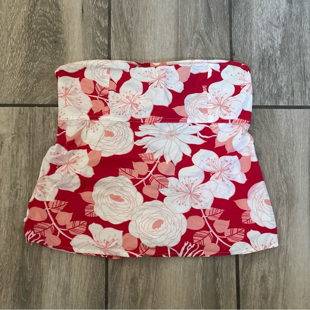 Bali Red and White Floral Bandeau